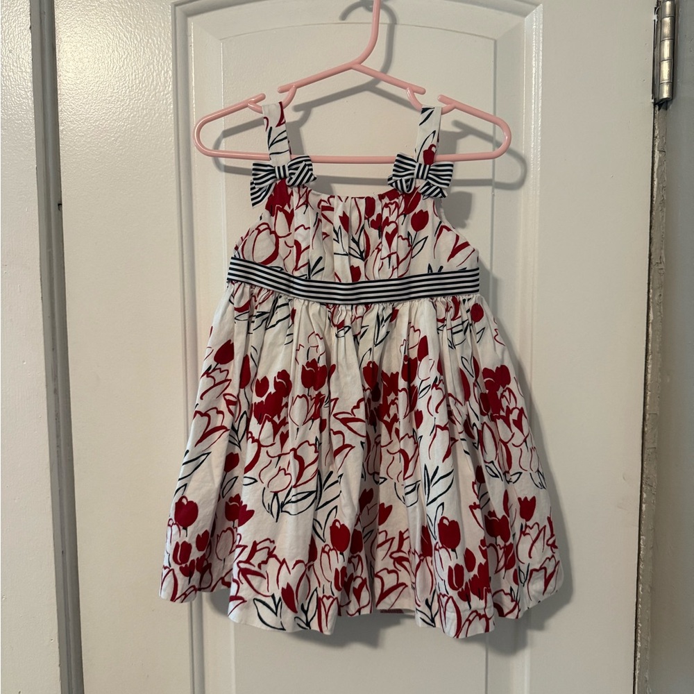 Janie and Jack Red and White Floral Dress